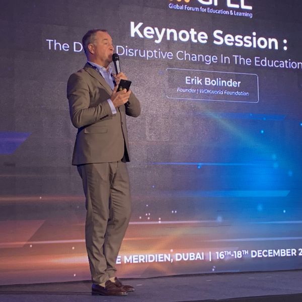 Erik Bolinder at GFEL Keynote speech in Dubai December 2019